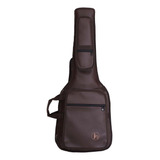 Capa Bag Para Guitarra Couro Premium Acolchoado Marrom