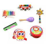 Pack X7 Juguetes Musicales En Madera Para Niños.