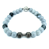 Pulsera Mancuerna Pesa Negra Con Gris - Pulse