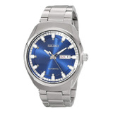 Reloj Seiko Acero Azul Automatico Dia Y Fecha Nuevo 