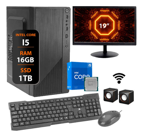 Pc Computador Core I5 3°ger 16gb Ssd 1tb Monitor 19 Completo