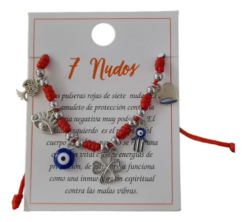 Pulsera Hilo Rojo 7 Nudos Protección Contra La Envidia 