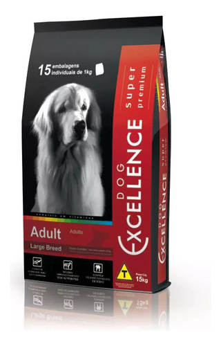 Alimento Dog Excellence Super Premium Para Cão Adulto De Raça Grande Sabor Mix Em Sacola De 15kg