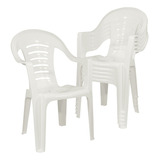 Sillón Silla X6 Plástica Apilable Reforzada Malawi Florida Color Blanco