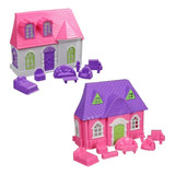 Mini Casitas Munecas (2) Con Muebles Tipo Polly Pocket