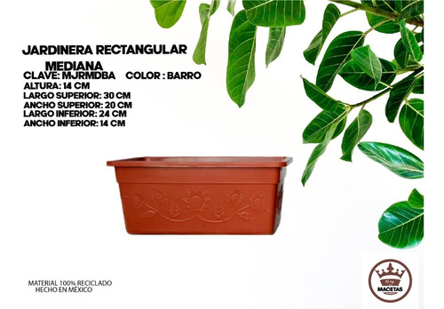 Jardinera Mediana De Plastico