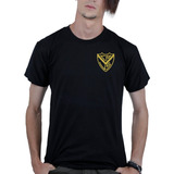 Remera Negra De  Velez Sarsfield Con  Escudo Dorado