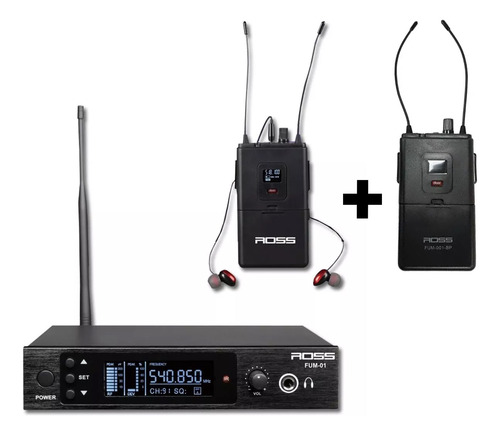 Sistema Monitoreo Intraural Ross X 2 (2 Body Pack + 2 Auricu