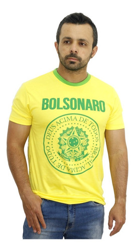 Camiseta Amarela Bolsonaro 22 Presidente Camisa  Do Brasil