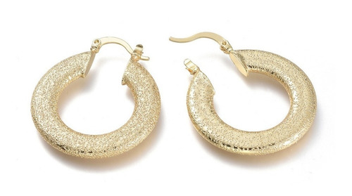 Aros Argollas Aretes  Baño De Oro 18k  Mujeres Damas Bote