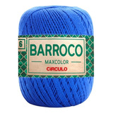 Barbante Barroco Maxcolor 6 Fios 200gr Linha Crochê Colorida Cor Azul Bic-2829