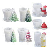 Molde De Silicona For Velas Navideñas 3d, 7 Piezas, Árbol