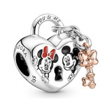 Charm Pandora Candado Mickey Y Minnie Mouse De Disney