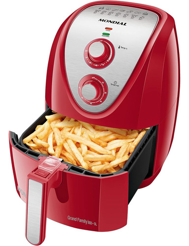 Fritadeira Elétrica Air Fryer Mondial 5 L Vermelho 110v