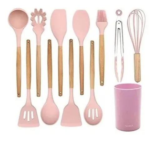 Set 12 Utensilios De Cocina Silicona Resistente Calor Juego