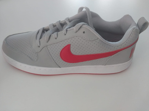 Tênis Nike Sportswear Court Borough Low Cinza/vermelho