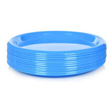 Mintra Home Platos De Plástico Reutilizables (azul, 8.5 PuLG