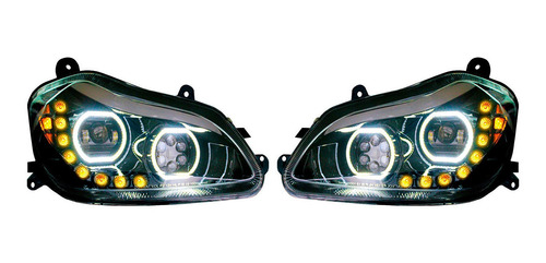 Par De Faros Kenworth Serie 1 Led C/ojo De Ang. Neg Der/izq