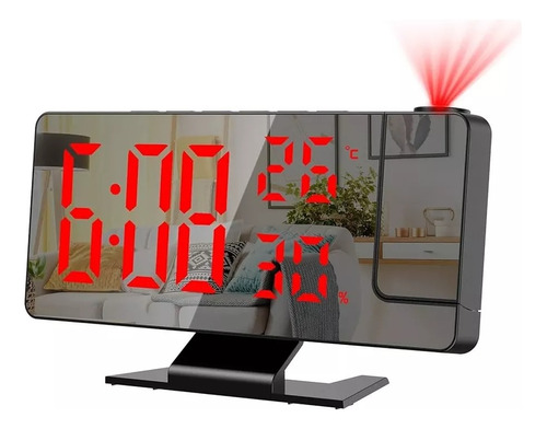 Reloj Despertador Digital Con Proyector De 180° Pantalla Led