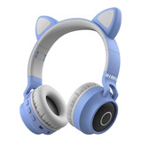 Audífonos Bluetooth Diadema 3.5 Orejas De Gato Luz Led Radio