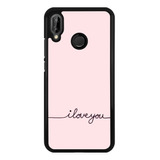 Funda Protector Para Huawei I Love You Letras Tumblr Rosa