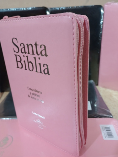 Biblia Reina Valera 1960 Rosa Mujer Mediana Con Cierre