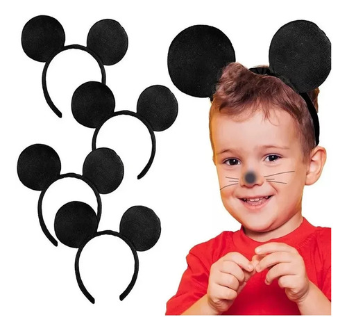 24 Diadema Mickey Raton Disfraz Orejas Mouse Minnie Fiesta