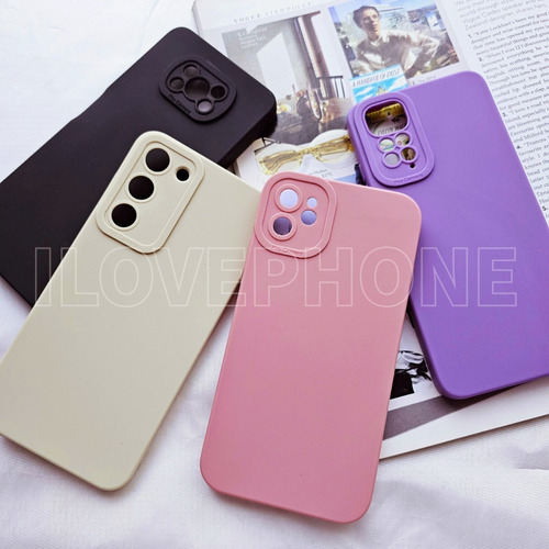 Funda Silicona Lisa Con Protector Camara Para Samsung