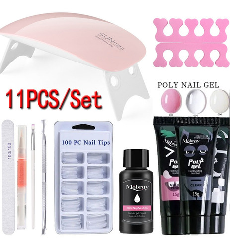 Kit De Decoración De Uñas Polygel, 11 Piezas