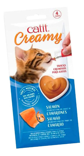 Snack Catit Creamy Salmón / Camarón 4x10gr Universal Pets