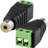 8 Conector Rca Macho C/borne + 8 Conector Rca Femea C/borne