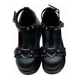 Zapatos Lolita Bowknot Dark Goth Punk Plataforma Loli