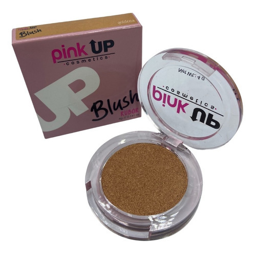 Polvo Compacto Blush. Duración.maquillaje. Make Up. Pink Up Color Pkr09. Goldena