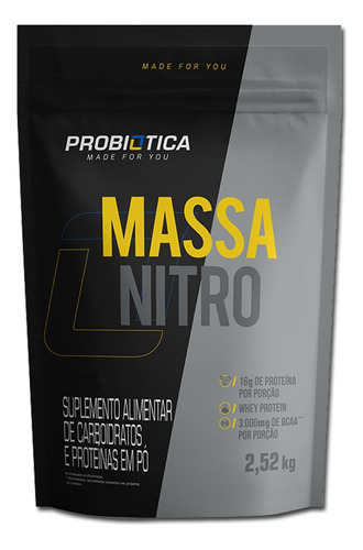 Massa Nitro Hipercalórica Em Pó / Refil (2,5kg) - Probiotica