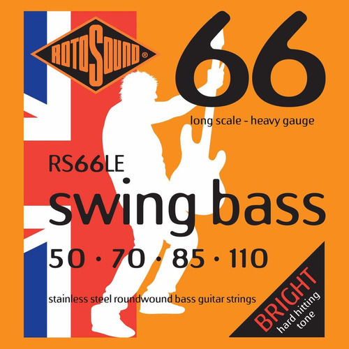 Rotosound Rs66le Swing Bass 66 acero Inoxidable Bass Cuer