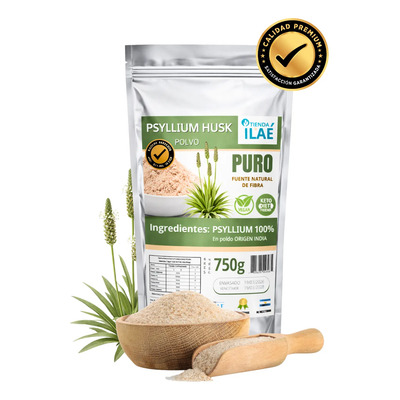 Psyllium En Polvo Puro - Premium X 750 Gramos Tienda Ilae | Envío gratis