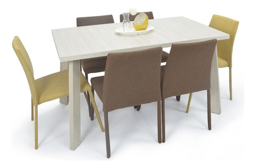 Set Comedor Lugo Balí 6 Puestos En Tela Diseño De La Tela De Las Sillas Poliéster