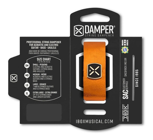 Damper De Cuero Naranjo Metalizado Tipo Fretwraps