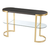 Sei Furniture Otsento - Mesa Consola, Color Ébano, Dorado