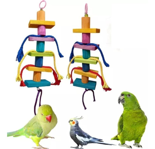 Brinquedo Para Papagaio-arara- Calopsita Kit  2 Mordedores 