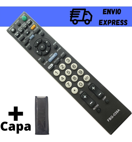 Controle Remoto Compatível Tv Sony Bravia + Capa Lcd 039a