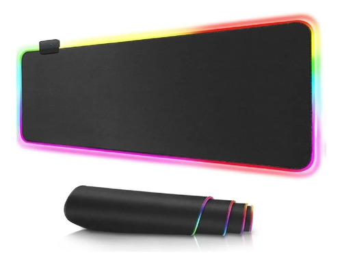 Mousepad Gamer Negro Rgb Xxl 90x40cm Antideslizante / Lhua