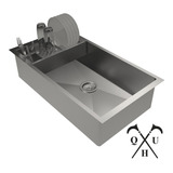 Lavatorio De Inox 70x40 Cuba C/ Escorredor Umido De Legumes