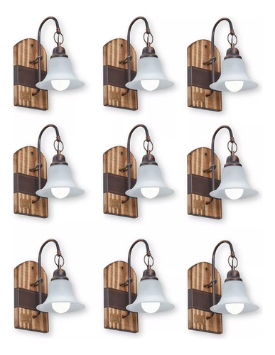 Apliques De Pared En Madera X 1 Tulipa.rustico.pack X 9 Unid