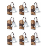 Apliques De Pared En Madera X 1 Tulipa.rustico.pack X 9 Unid