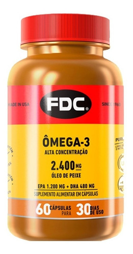 2x Ômega-3 2.400 Mg 60 Cps Alta Concentração Fdc Importado 