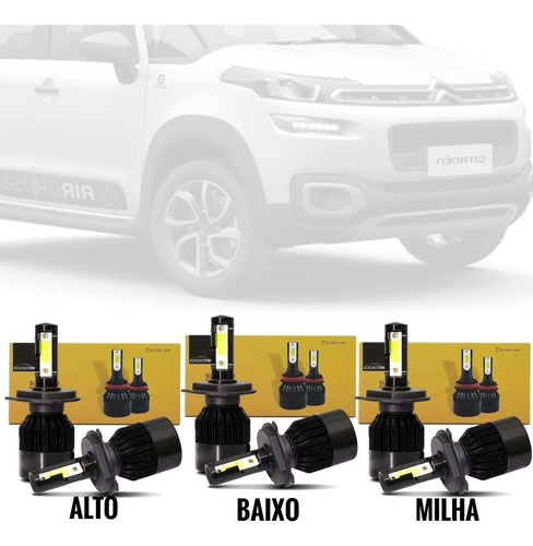 3 Pares Led Farol Baixo + Alto + Milha H7 H7 H16 Air Cross