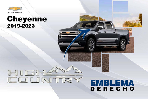 Emblema Derecho High Country Chevrolet Cheyenne 2019-2023