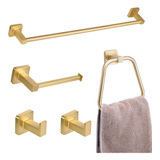 Sets 5 Accesorios Para Baño Ntipox Acero Inoxidable Dorado