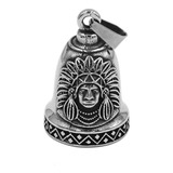  Campana Suerte Indian Jefe Indio Biker Bell Guardian Face